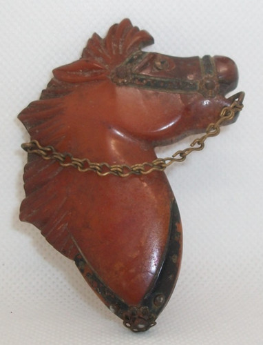 Spilla bachelite intagliata - spilla,