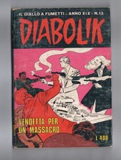 FUMETTO DIABOLIK INEDITO ANNO XIX N°13 VENDETTA PER UN MASSACRO 1980