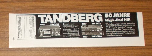 Rara pubblicità tandberg tcd - tandberg,