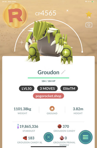 Shiny groudon lvl50 3moves - lvl50,