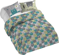 Parure Copripiumino Matrimoniale 100% Cotone, Completo Di Sacco 250X200Cm E 2 Fe