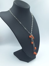 collana donna vero corallo rosso di Sardegna naturale e argento 925 Oro Bianco 