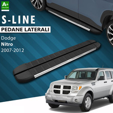 SET COPPIA PEDANE LATERALI IN ALLUMINIO CON PVC NERO PER DODGE NITRO 2007-2012