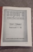RACCOLTA RIVISTE - SAPERE - 1935 Anno  Completo 2 Volumi - Ulrico Hoepli Milano 