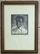 Very Rare White Rowing Woodcut
