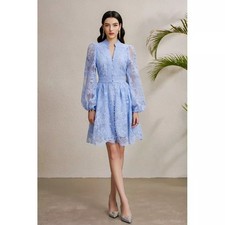 Vestito Azzurro Elegante Con