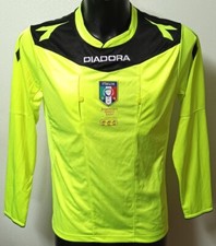 MAGLIA DIADORA  ARBITRO GIALLO FLUO FIGC 2014 A.I.A. F.I.G.C. TG. M MANICA LUNGA