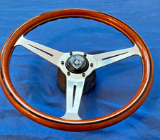 Volante Nardi  Ø36 Cm  mogano 3 razze alluminio - anni  '60