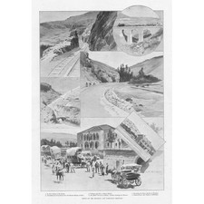 Vedute sulla ferrovia di Beirut e Damasco - Stampa antica 1897