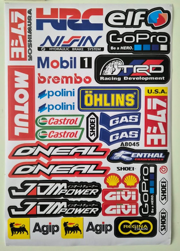 Foglio adesivi moto grafica - adesivi, a4