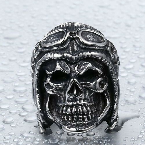 Anello teschio aviatore pilota - anello,