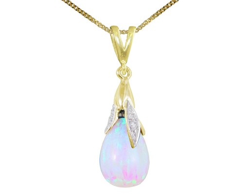 9ct oro giallo bianco opale - 9ct, &