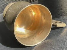 BOCCALE TANKARD ARGENTO INGLESE 400 GRAMMI H 11,5 CM COPPA BICCHIERE VASSOIO ORO