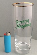 BIRRERIA MENABREA BIELLA BICCHIERE BIRRA MENABREA BORDO DORATO DESIGN ANNI 50/60