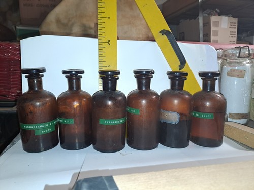 Bottiglie farmacia ambrate con - bottiglie,