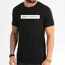 T-shirt Emporio Armani nera uomo cotone EA scatola logo taglia M*L*XL*XXL*3XL
