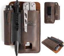 Leather Multitool Sheath with Belt Clip - Multitool Holster for Belt - EDC Belt