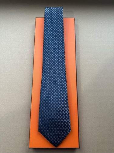 Cravatta hermes seta blu - cravatta, in