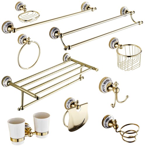 Set accessori bagno ottone