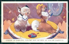 Artista firmato Studdy Bonzo cane Bulldog francese serie 3866 cartolina KF6583