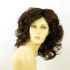 Perruque femme mi longue bouclée châtain méché cuivré JAMELIA 6H30