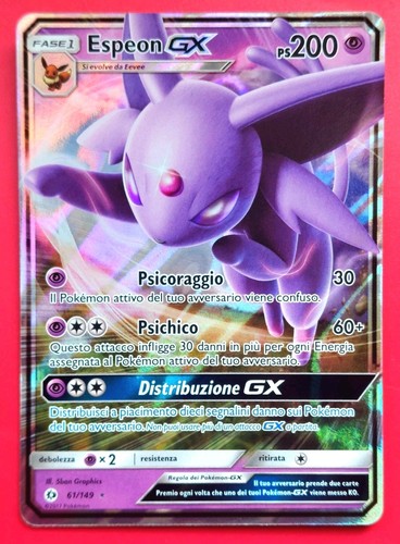 Carta pokemon espeon sole - espeon,