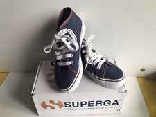 Scarpe Superga Alte Tela Blu 36