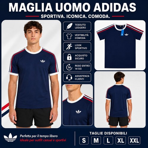 Maglia adidas uomo blu - uomo,
