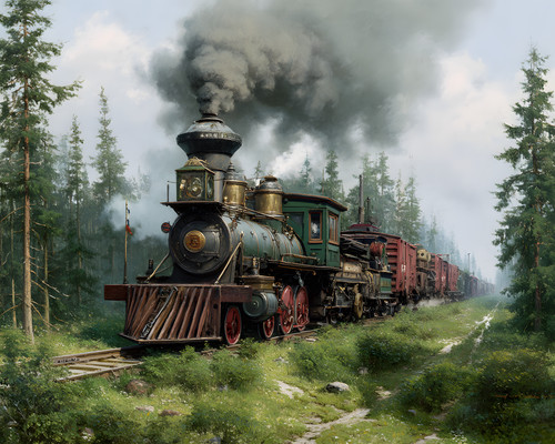 Locomotiva vapore verde - locomotiva,