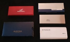 Penne da collezione -set 5 astucci AURORA, PARKER, PAPERMATE, UNI-PEN,CENTENNIAL