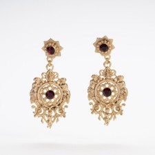 Orecchini con angeli pendenti stile antico Barocco dorato artigianato italiano 