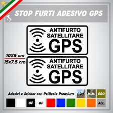 DUE ADESIVO STICKERS DECAL ALLARME SATELLITARE GPS ANTIFURTO MOTO AUTO SCOOTER