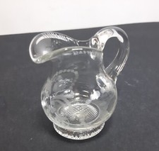 Antica Caraffa Brocca Piccola Vetro Murano Italy Inciso a Mano Dame cm 8