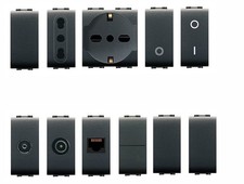 Frutti elettrici elettrocanali compatibili bticino living Mylife colore nero