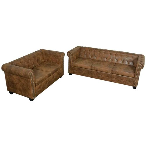 Vidaxl set divani chesterfield - set,