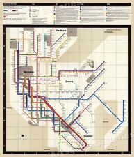 Mappa della metropolitana di New York 1972 - Mappa storica MTA - 16x20