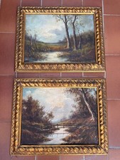 Coppia Quadri Dipinti Olio su