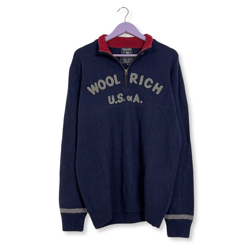 Maglione woolrich blu quarter - blu,