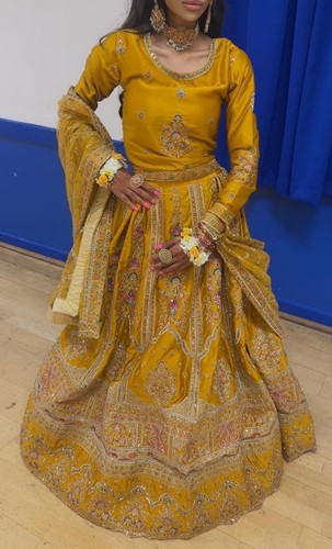 Mendhi bridal lengha set - mendhi,