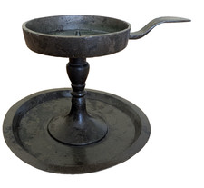 Antica Bugia Porta Candela Candelabro in Bronzo XIX secolo