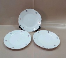 Ceramiche Revelli Laveno, tre piatti  dessert, roselline, filo oro