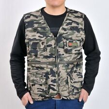 Uomo Casual Fotocamera Caccia Pesca Tasche Cerniera Gilet Militare