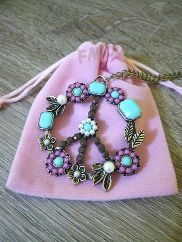 Collana ciondolo pace fiori - ciondolo,