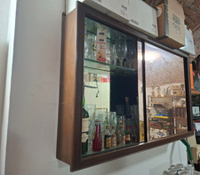 Antica bella ed elegante Vetrinetta Pensile BAR  con Specchi e Vetri, Fumè  