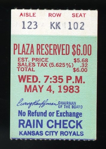 Stub biglietto baseball