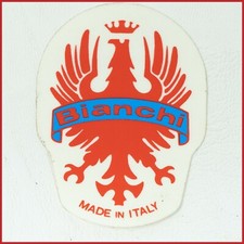 NOS BIANCHI DECALCOMANIA TUBO TESTA ORIGINALE DISTINTIVO ANNI 80 90 VINTAGE SPORT BMX