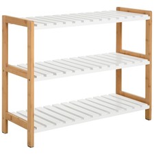 HOMCOM 3-Tier Shoe Rack Wood