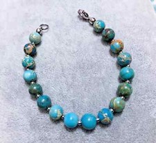 Bracciale in Pietra dura Naturale Sedimento Diaspro Atollo Oceano Ematite 8/10mm