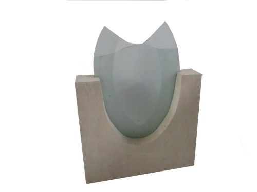 Vaso vetro con base - in, pietra
