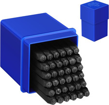 Set Di 36 Timbri in Metallo Con Numeri E Lettere in Acciaio Trattato Termicament